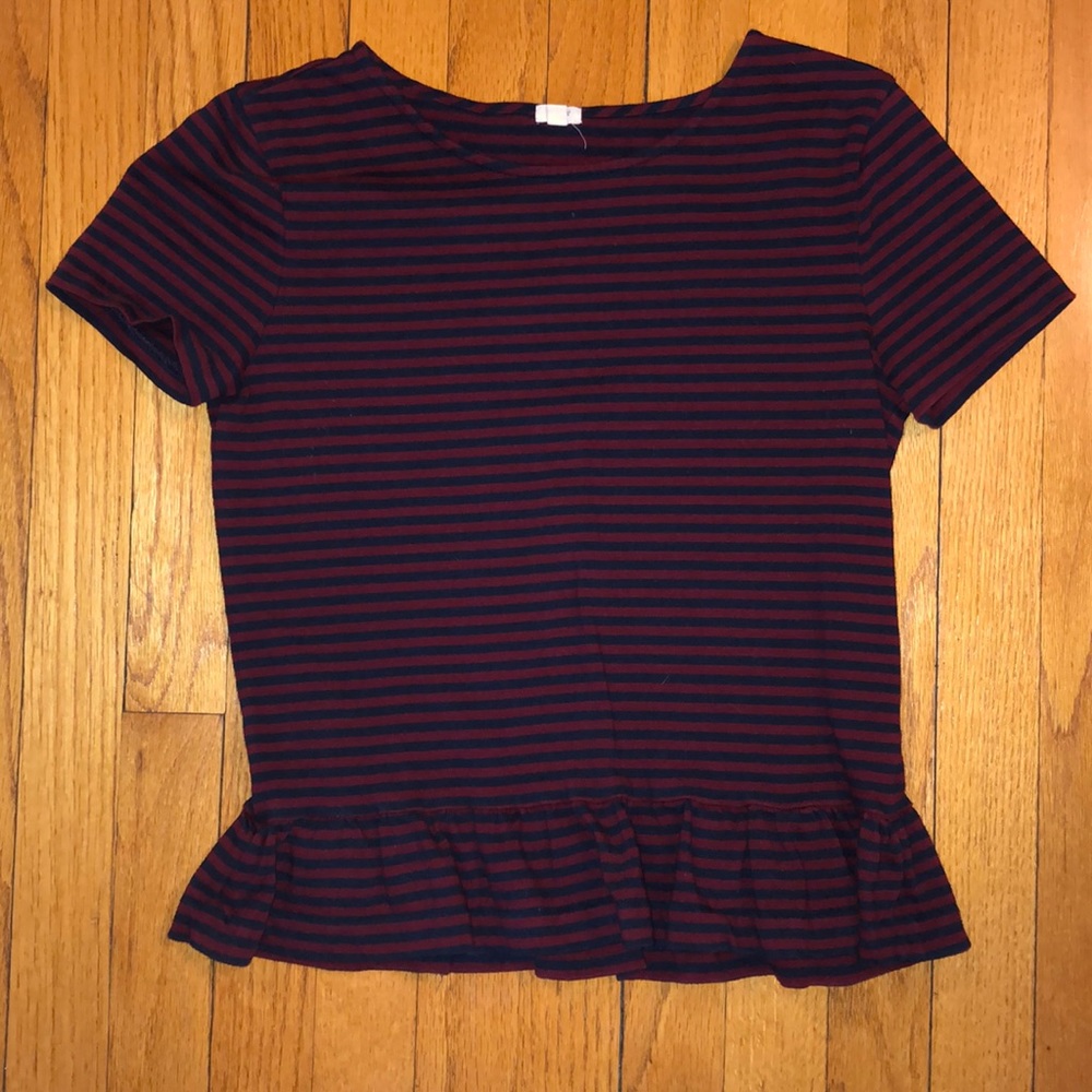 J. Crew dropped peplum striped top